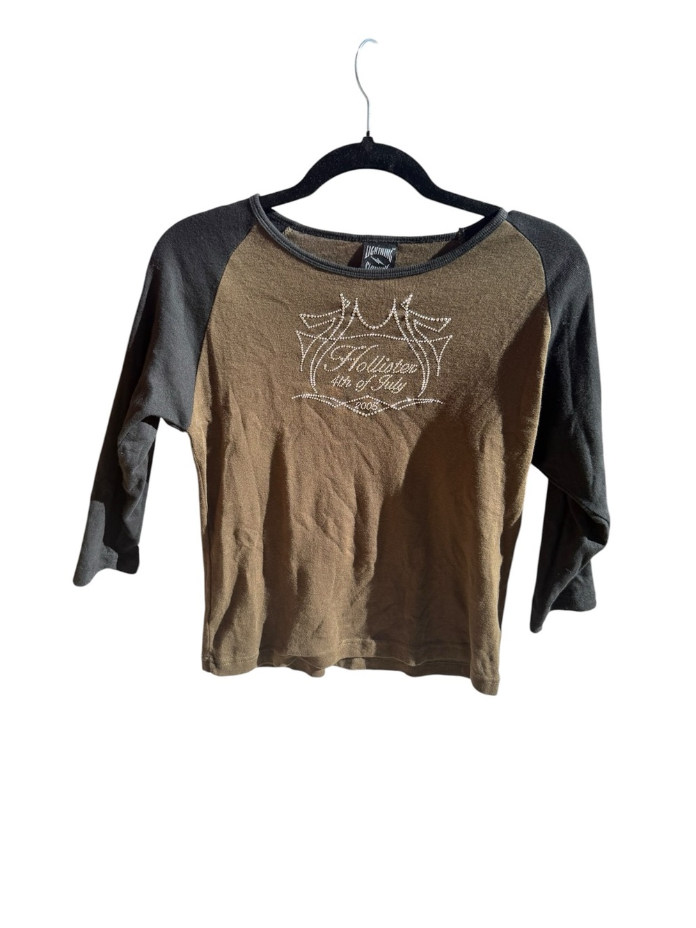 VTG 2005 Hollister Co Rhinestone Raglan Graphic Tee | Size XL